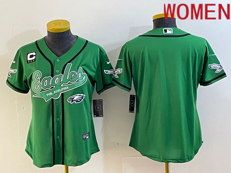 Women Philadelphia Eagles Blank Green Nike 2023 Co Branding Game NFL Jersey style 6->women nfl jersey->Women Jersey